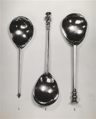 cc02186 Apostle spoons.jpg; cc02186; Three Silver Tudor period spoons; Photograph